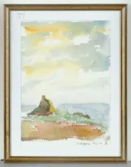 Andrew Bigham, Five Landscape Views, Watercolours and an Oil