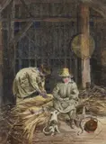 William Henry Hunt, Two Shillington Boys, Watercolour