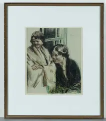 William Conor, Laughing Girls, Crayon