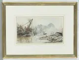 William Lionel Wyllie, Dumbarton Rock, Watercolour