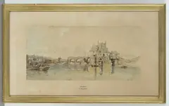 Clarkson Frederick Stanfield, Anger, Loire, 1851, pencil Watercolour and pencil