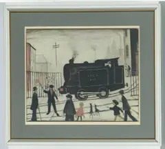 L. S. Lowry, The Level Crossing, pencil Lithograph Published by Patrick Searle Prints Ltd, London