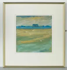 June Bennett, Green Tide, Oil on paper