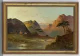 Francis E. Jamieson, Mountain Landscape With Figures, Oil on canvas