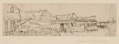 Elizabeth Blackadder, Venice, pencil Etching