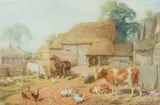 Edward Brice Stanley Montefiore, Farmyard Scene, 1912, Watercolour