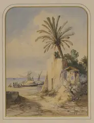 Consalvo Carelli, A Pair Of Views: Naples And Napoli, Watercolour