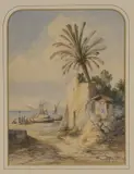 Consalvo Carelli, A Pair Of Views: Naples And Napoli, Watercolour