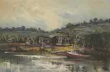 Stella Mary Edwards 'yram Allets', Harbour Scene, Oil on paper/card