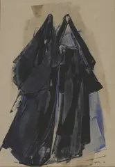 Aileen Lipkin, Two Nuns, Watercolour