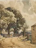Reginald Arthur, A Yorkshire Lane, Watercolour