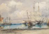Edward William Cooke, St Helier Harbour, Jersey, 1860, Watercolour