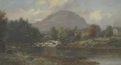 Alexander Williams, Where The Sheen River Meets The Sea At Falls, Kenmare, Oil on card/board