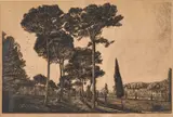 James T. A. Osborne, Piazza Di Sienna, Rome 1932, 1932, pencil