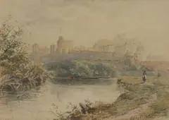 Frederick Walter Lee, View Of Windsor Castle From The River, Watercolour