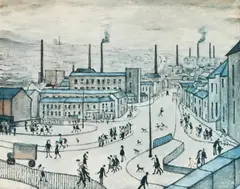 L. S. Lowry, Huddersfield, pencil Lithograph
