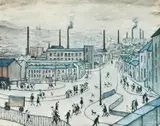 L. S. Lowry, Huddersfield, pencil Lithograph