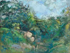 Frank Griffiths, Woodland Landscape, Oil on board