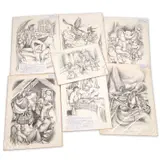 Sarah Silcock, Seven Original Book Illustrations, Ink Various sizes
