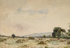 Herbert F. Royle, Hay Field, Watercolour