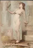 Georges Saint-lanne, Vanity In The Harem, Pastel laid down on canvas