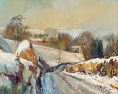 Matt Bruff, The Road To Marske Near Richmond, Swaledale, Oil on board