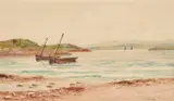Peter MacGregor Wilson, Boats On A Scottish Loch, Watercolour
