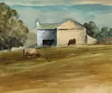 Brian Irving, Cattle Grazing Near Settle, Ribblesdale, And Two Other Works, Watercolour "Upper Wharfedale, looking to Bishopdale", watercolour