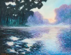 J.g Harrison, An Impressionist River Scene, 2003, Oil on canvas Unframed