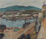 Sigurd Eriksen, Utsyn over Pipervika, sett fra Akershus festning, Olje på lerret