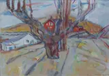 Olav Strømme, Fra Blindernveien, 1950, Olje på lerret