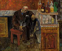 Reidar Aulie, Kaféverten, 1951, Olje på plate