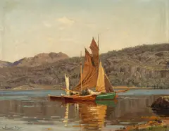 Notlag fra Dimmelsvik, Terøya by Amaldus Nielsen, 1899, Olje på lerret, sold May 2020