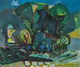 Jakob Weidemann, Landskap, 1953, Olje på plate