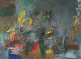 Jakob Weidemann, Feuille (Blad), 1963, Olje og tempera på plate