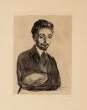 Edvard Munch, Helge Rode, Radering trykket i svart på tykt gulhvitt papir