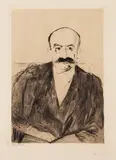 Edvard Munch, Dr. Max Asch, Radering trykket i brunt på middels tykt gulhvitt papir