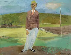 Erling Enger, Reimert i puss, 1940, Olje på lerret