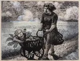 Kaare Espolin Johnson, Sørumspike, 1949, Blandingsteknikk på papir