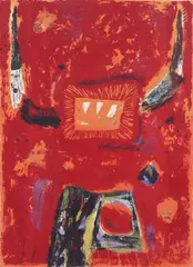 Rød djevel by Kumi Sugai, Fargelitografi, sold Dec 2019