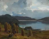 Anders Askevold, Høystakker, 1863, Olje på plate
