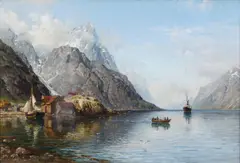 Anders Askevold, Fjordlandskap, 1894, Olje på lerret