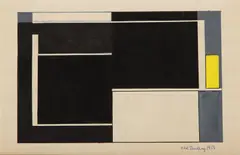 Odd Tandberg, Komposisjon, 1956, Gouache på tykt velinpapir