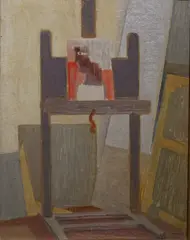 Emmanuel Gondouin, Fra et atelier, Olje på papir, oppklebet på lerret