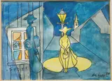 Sult by Kai Fjell, 1979, Akvarell, sold Jun 2019