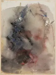 Jakob Weidemann, Komposisjon, 1965, Akvarell på papir