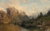 Anders Askevold, Fjordlandskap, 1888, Olje på lerret