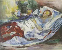 Ludvig Karsten, Hvilende kvinne, 1916, Olje på lerret