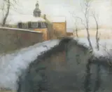Frits Thaulow, Sne og vann, Nordfrankrike, Pastell, lysmål