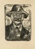 Edvard Munch, Bohem, Litografi trykket i svart på middels tynt gulhvitt papir